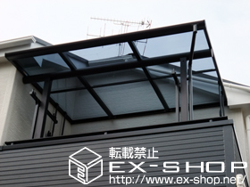 のバルコニー・ベランダ屋根 ヴェクター F型 単体 屋根タイプ 積雪〜20cm対応＋吊下げ式物干し 標準 2本入 施工例