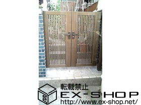 の門扉 シャレオR2型 両開き 柱仕様 施工例