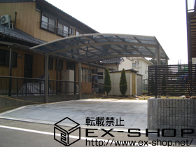 のカーポート カーブポートシグマIII ワイド 積雪〜30ｃｍ対応+収納式物干し 標準タイプ 2本入り 施工例