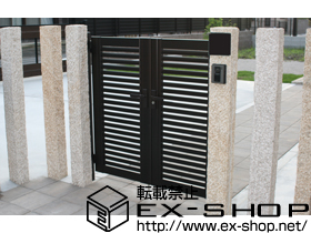 の門扉 プリレオR3型門扉　両開き柱使用 施工例