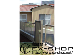 の門扉 プリレオR2型門扉 片開き柱使用 施工例