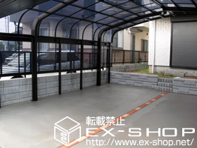 のカーポート テールポートシグマ? Ｍ合掌 積雪〜20cm対応＋Ｍ合掌 サイドパネル 1段　H1000 施工例