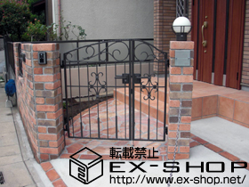 の門扉 コラゾン2型門扉 親子開き柱使用 施工例