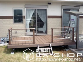 LIXIL ���N�V��(�g�X�e��)�̃E�b�h�f�b�L ���R�X�e�[�WII �P�́{�f�b�L�t�F���XH800 ���r�[���i�V���C���O���[�j�~4���{�X�e�b�v2�i �{�H��