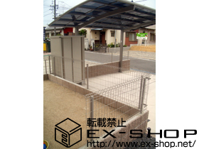 のフェンス・柵 メッシュフェンスＡ型　自在柱式 施工例