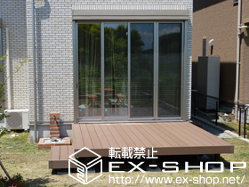 のウッドデッキ リウッドデッキII＋段床セット 1段 床板3枚幅　1200 施工例