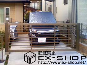 のカーゲート スウィングアップゲート 横格子型 電動式 施工例