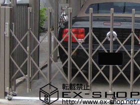 のカーゲート アルシャインL型 Aタイプ センターレール 片開き 施工例