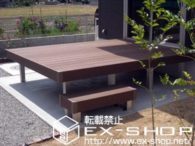 のウッドデッキ リウッドデッキII  ワイド 単体＋独立式リウッドステップ 施工例