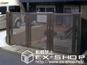 の機能門柱・ポスト シャレオＲ1型 3枚折戸 施工例