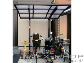 のサイクルポート・駐輪場 レイナポート ミニ 積雪〜20cm対応+収納式物干しセット2型 2本入り 施工例