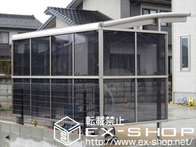 のサイクルポート・駐輪場 カーブパークシグマIII パネル3面囲い 積雪〜20?対応 施工例