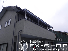 のバルコニー・ベランダ屋根 プレシオステラス R型 屋根タイプ 連棟 積雪〜20cm対応+吊り下げ物干し　標準2本入り 施工例