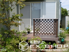 のウッドデッキ リコステージII 単体+リコステージII デッキフェンス フラットラチスパネル（密目） 施工例