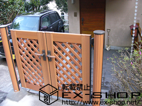 の門扉 ステイウッド門扉2型 両開き 支柱A使用タイプ 施工例