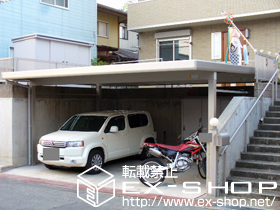 のカーポート ジーポートneo Aタイプ 2台用 積雪〜100cm対応 施工例