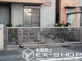 のカーゲート ワイドオーバードアR2型 電動式＋開戸セッ 施工例