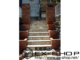 の門扉 アプローチミオ ナチュラルタイプ 親子仕様 柱使用 施工例