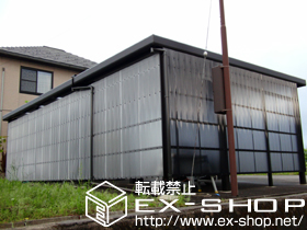 のカーポート ジーポートneo 基本セット Aタイプ 横材付き 角柱 積雪〜100cm対応＋サイドパネル （波板タイプ）52-24 60用 施工例