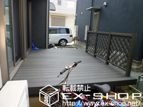 のウッドデッキ リウッドデッキII 単体＋リウッドデッキフェンス2型 ラチス格子 施工例