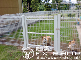 の門扉 ユメッシュＲ型門扉 片開き[アルミ角型門柱] 施工例