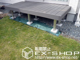 のウッドデッキ リウッドデッキII  単体＋リウッドステップ4型 Lタイプ 2段 施工例