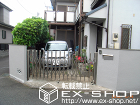 のカーゲート アルシャインM型 Aタイプ ノンレール 片開き 施工例