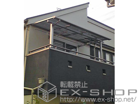 のバルコニー・ベランダ屋根 ライザーテラスII F型 屋根タイプ 単体 積雪〜20cm対応＋吊下げ物干し ショート 標準タイプ 2本入り 施工例