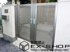 の門扉 シャレオR1型 両開き[門柱仕様] 施工例