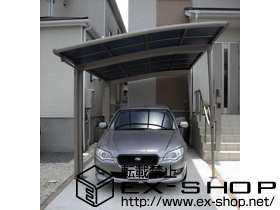 のカーポート カーブポートシグマIII 積雪〜20cm対応＋着脱式サポート ロング柱23用 1本入り×2 施工例