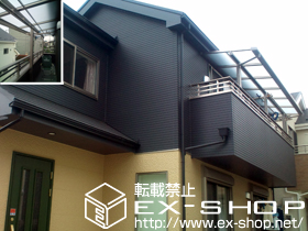 のバルコニー・ベランダ屋根 ライザーテラスII  F型 屋根タイプ 連棟 積雪〜20cm対応 施工例