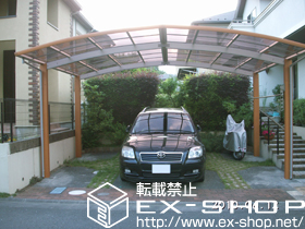 のカーポート スタンダードカーポート M合掌 積雪〜20cm対応+収納式物干しセット2型 2本入り 施工例