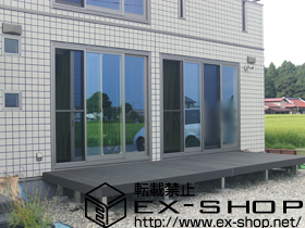 のウッドデッキ リウッドデッキII  連棟+独立式リウッドステップ 施工例