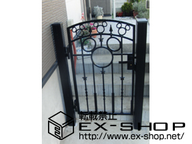 の門扉 ディズニー門扉ミッキーA型 片開き　角門柱式 施工例