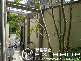 のサイクルポート・駐輪場 レークパークシグマIII オープンタイプ 積雪〜30cm対応＋収納式物干し 標準 2本入り 施工例