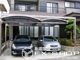 のカーポート マルチスクエア アール屋根2合掌両支持タイプ ロング柱 積雪〜20cm対応 施工例