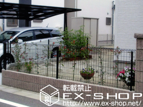 のフェンス・柵 イーネットフェンス1F型 自由柱 施工例