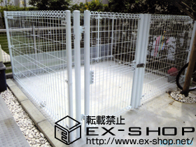 の門扉 イーネット門扉1型 片開き　門柱仕様 施工例