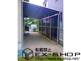 のテラス屋根 ヴェクターテラス F型 テラスタイプ 連棟 積雪〜20cm対応＋前面パネル（幅：6,845mm 高さ：2,000mm） 施工例