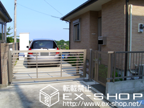 のカーゲート スウィングアップゲート 横格子型 電動式 施工例