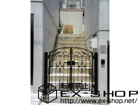 の門扉 コラゾン2型 両開き 門柱仕様 施工例