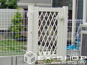 の門扉 エクスライン門扉4型 片開き 門柱使用タイプ 施工例