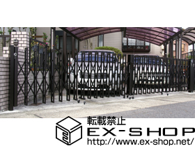 のカーゲート アルシャインM型 Aタイプ ノンレール 両開き 施工例