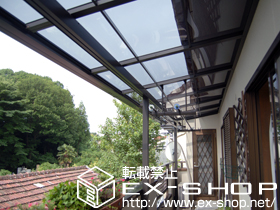 のバルコニー・ベランダ屋根 ライザーテラスII   F型 屋根タイプ 連棟　積雪〜20cm対応 施工例