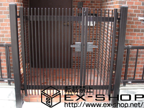 の門扉 ハイ千峰 両開き 柱使用 親子仕様 施工例