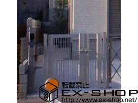 の門扉 プレシオス門扉 縦格子 親子開きタイプ 門柱仕様 施工例