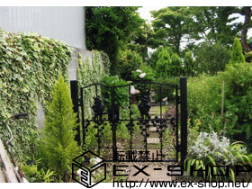 の門扉 ディズニー門扉プーさんB型 親子開き 角門柱式 施工例