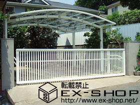 のカーゲート エクスラインアップゲートワイド6型 電動タイプ 施工例