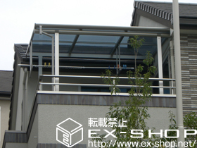 のバルコニー・ベランダ屋根 ヴェクターテラス F型 屋根タイプ 単体 積雪〜20cm対応＋物干しセット 施工例