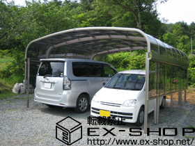 のカーポート テールポートシグマIII ワイド 積雪〜20cm対応+サイドパネル 1段H1000 ロング柱23用×2 施工例